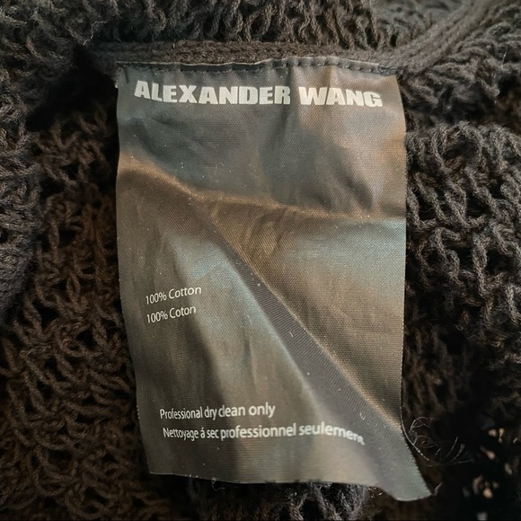 Alexander Wang Open Knit Pullover Sweater Black Size M Oversized Mesh - Picture 10 of 10